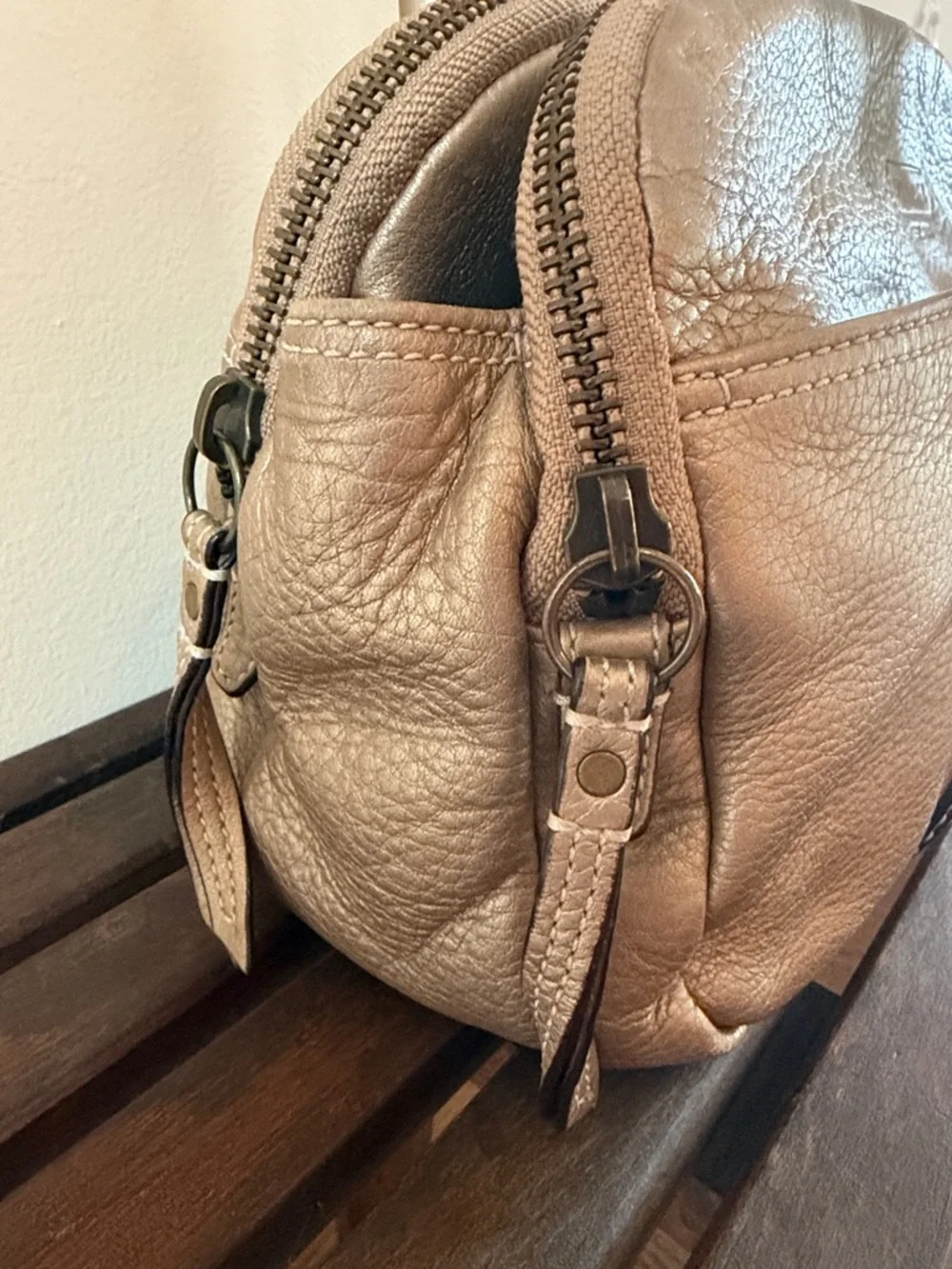 Coach Bonnie Metallic Pebble Leather Satchel - Picture 4 of 16